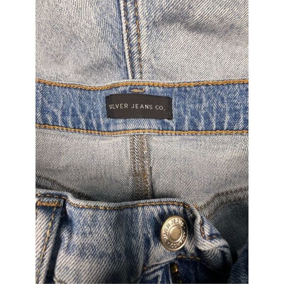 Silver Jeans Light Wash High Rise Distressed Cut Off Denim Shorts - Picture 3 of 6